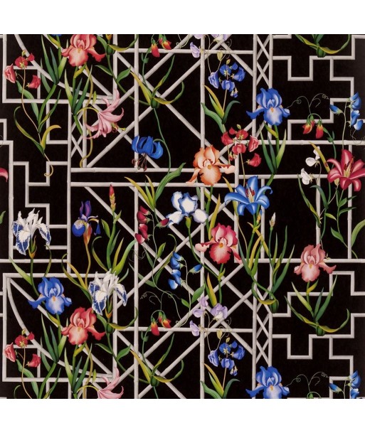 CL Fretwork Garden Jet Wallpaper du meilleur 