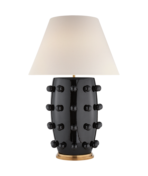 Lindenlampe aus schwarzem Porzellan de pas cher